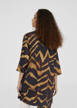 Caftan corto estampado cebra