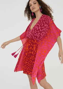 Caftan corto print animal