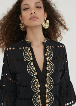 Caftan largo bordado
