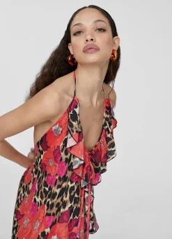 Caftan largo con volantes