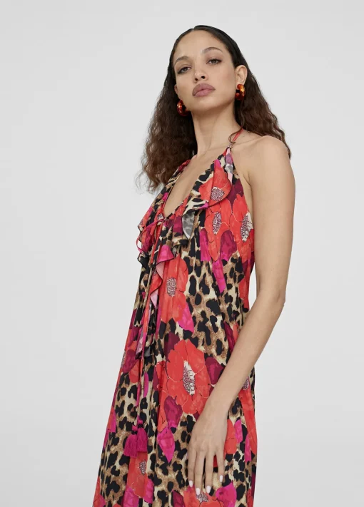 Caftan largo con volantes