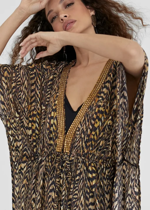 Caftan largo estampado