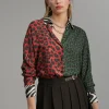 Camisa animal print combinada