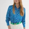 Camisa azul estamapada