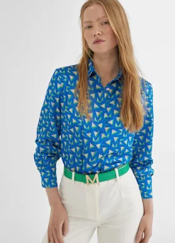 Camisa azul estamapada