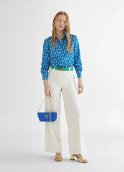 Camisa azul estamapada