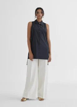 Camisa larga con bordado fantasia