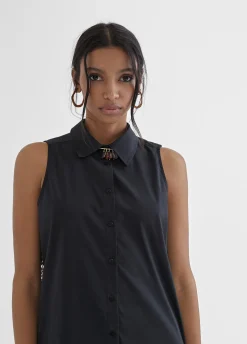 Camisa larga con bordado fantasia