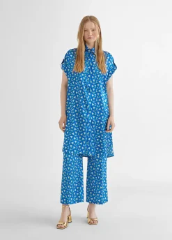 Camisa larga estampada