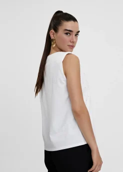 Camiseta hombreras strass