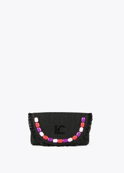 Cartera de mano con piedras de color