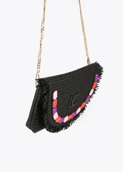 Cartera de mano con piedras de color