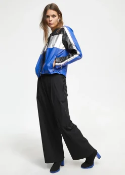 Cazadora biker tricolor