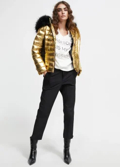chaqueta acolchada metalizada