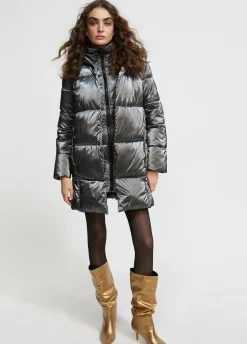 chaqueta acolchada metalizada