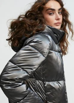 chaqueta acolchada metalizada