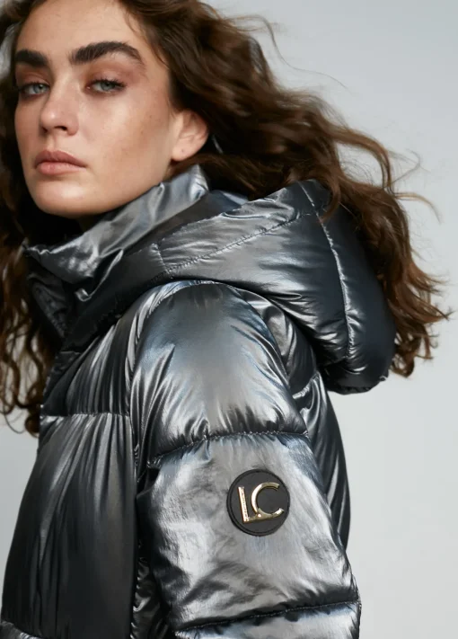 chaqueta acolchada metalizada