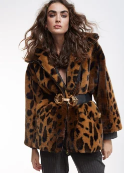 Chaqueta de pelo animal print