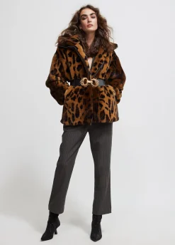 Chaqueta de pelo animal print
