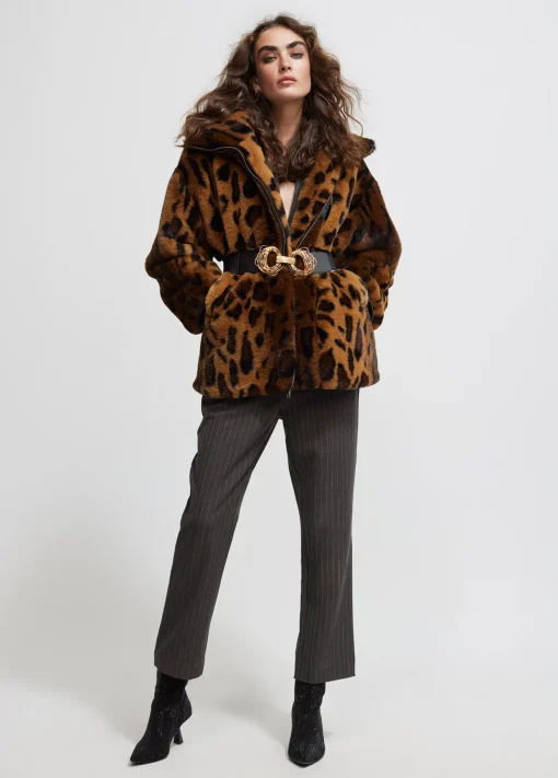 Chaqueta de pelo animal print