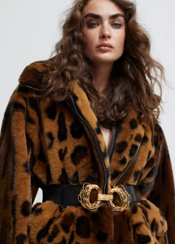 Chaqueta de pelo animal print