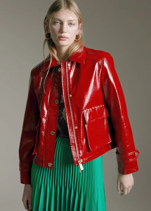 Chaqueta efecto charol