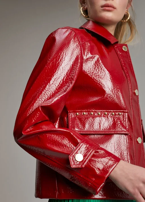 Chaqueta efecto charol