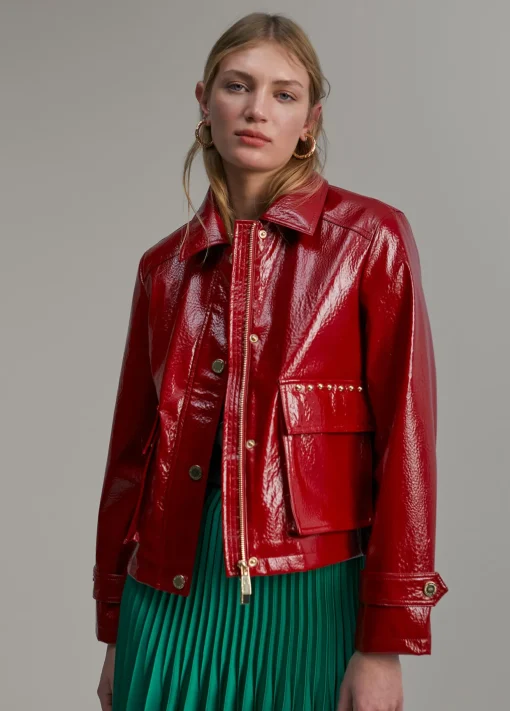 Chaqueta efecto charol