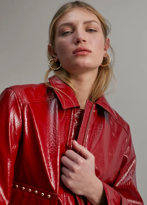 Chaqueta efecto charol