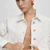 Chaqueta tejana blanca