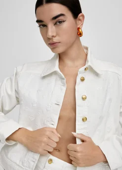 Chaqueta tejana blanca