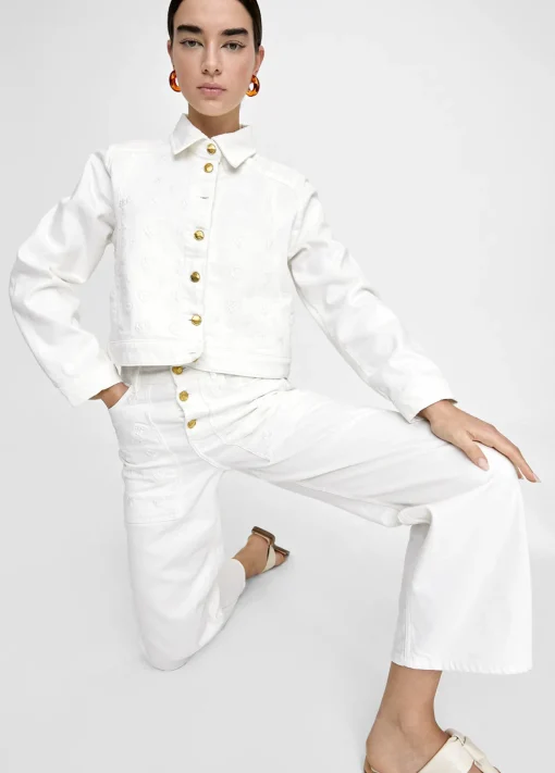 Chaqueta tejana blanca