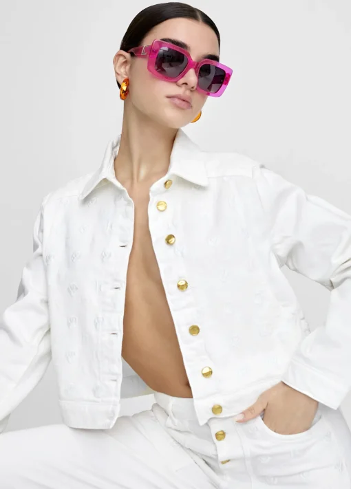 Chaqueta tejana blanca