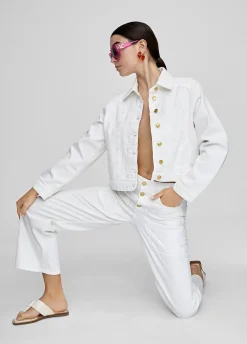 Chaqueta tejana blanca
