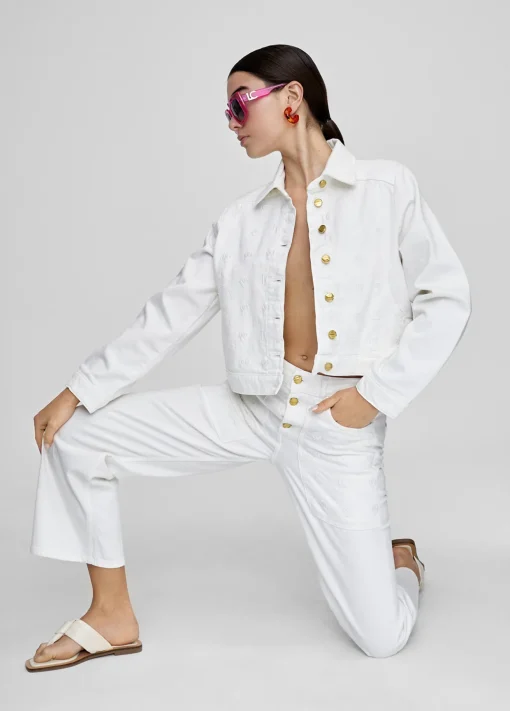 Chaqueta tejana blanca