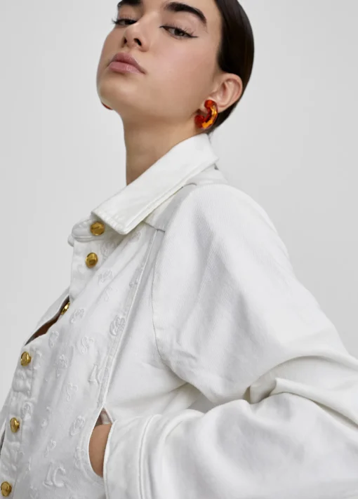 Chaqueta tejana blanca