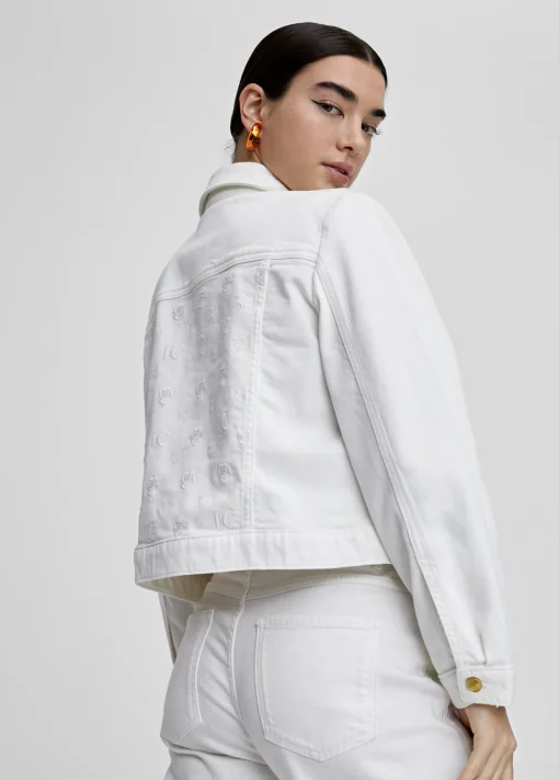 Chaqueta tejana blanca