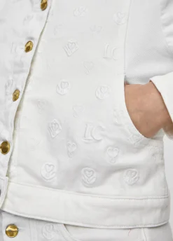 Chaqueta tejana blanca