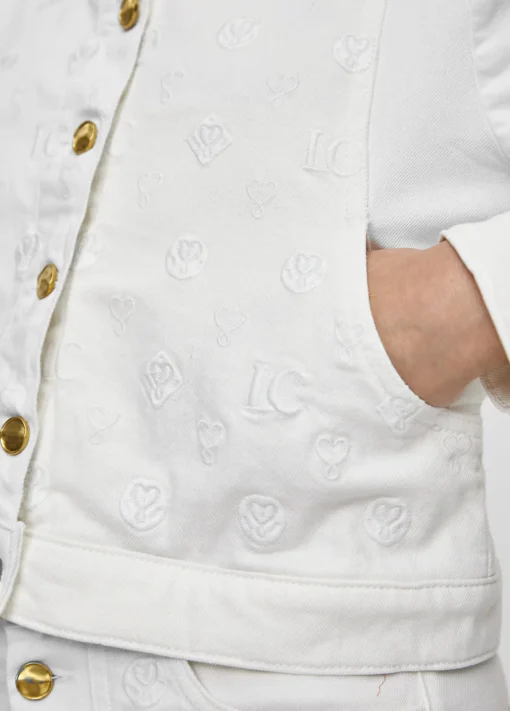 Chaqueta tejana blanca