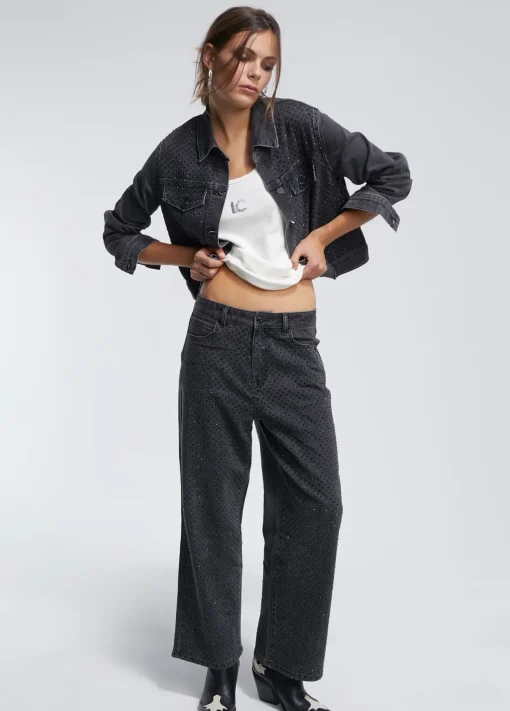 Chaqueta tejana strass