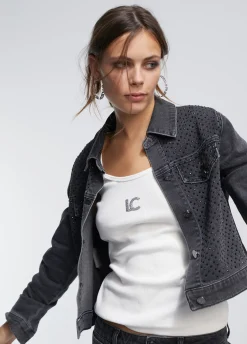 Chaqueta tejana strass