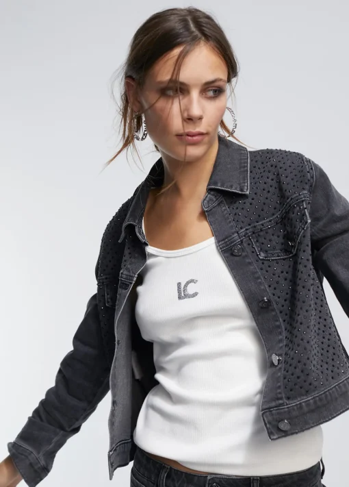 Chaqueta tejana strass