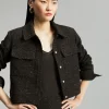 Chaqueta tweed cropped