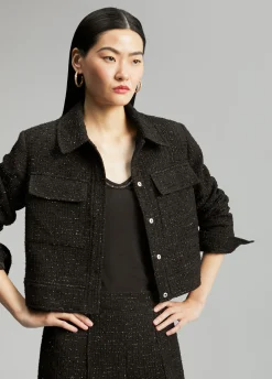 Chaqueta tweed cropped
