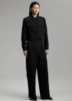 Chaqueta tweed cropped