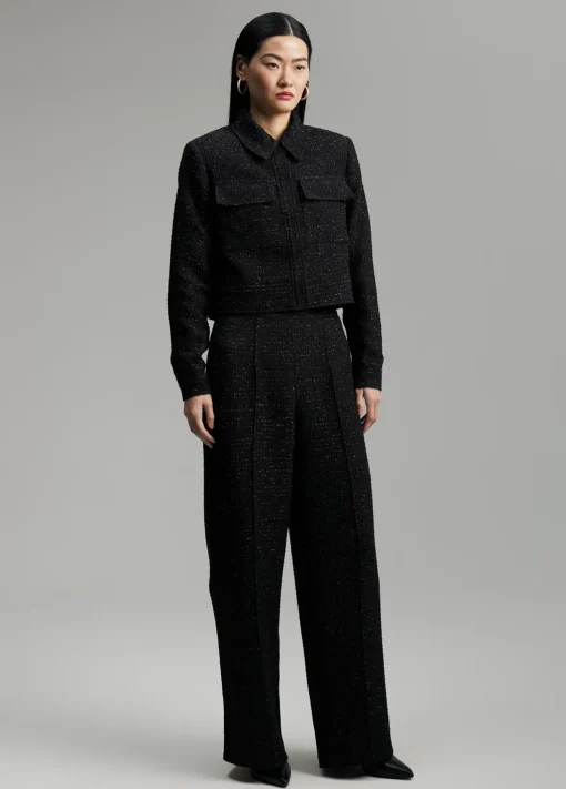 Chaqueta tweed cropped