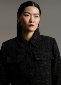 Chaqueta tweed cropped