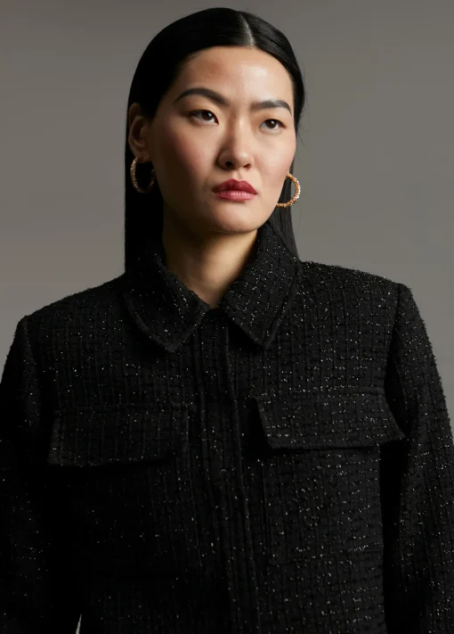 Chaqueta tweed cropped