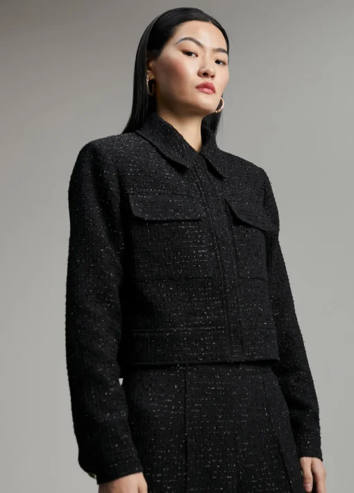 Chaqueta tweed cropped