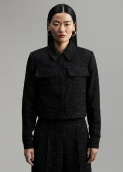 Chaqueta tweed cropped
